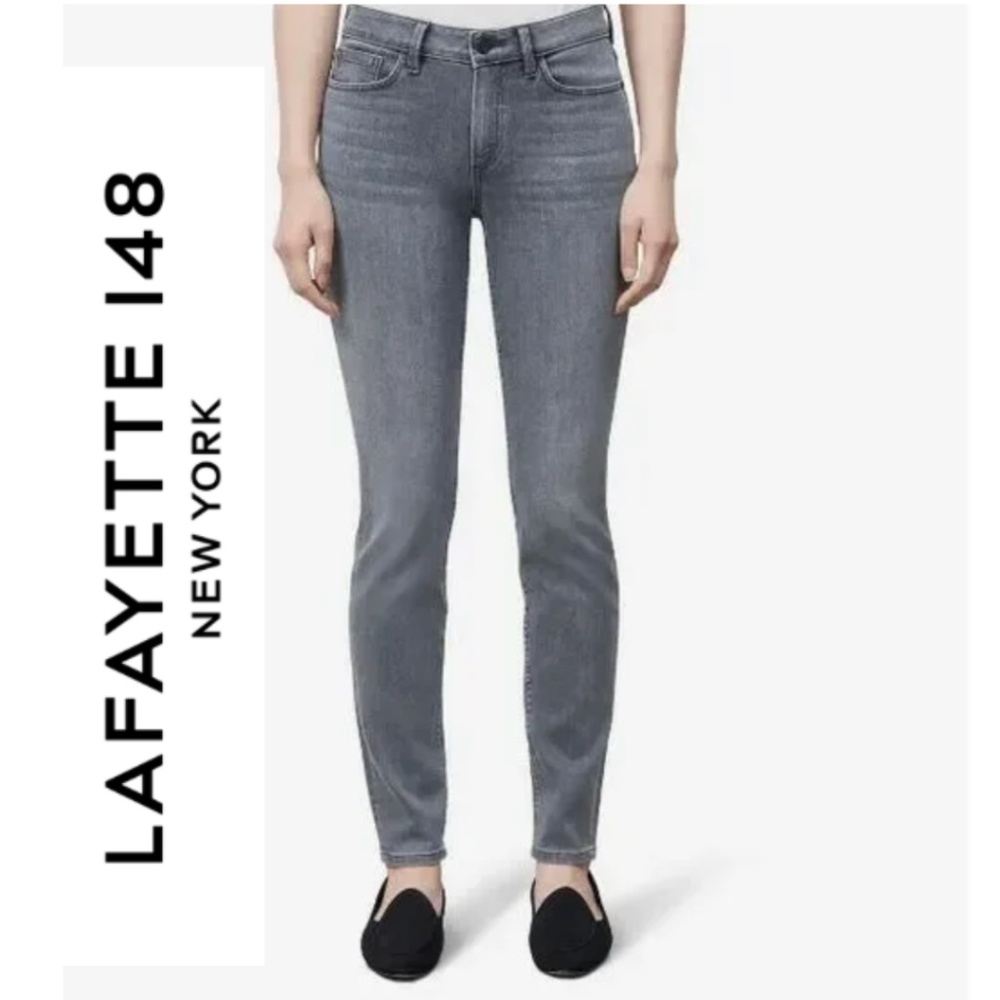 Lafayette 148 New York Gray Mercer  Skinny Jeans Size 28